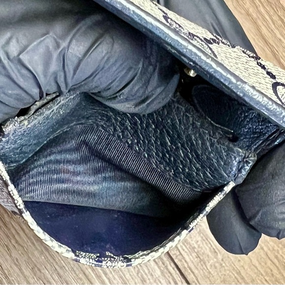 Gucci GG Supreme Navy Small Coin Wallet - Leather Unisex Made in Italy - Picture 10 of 10